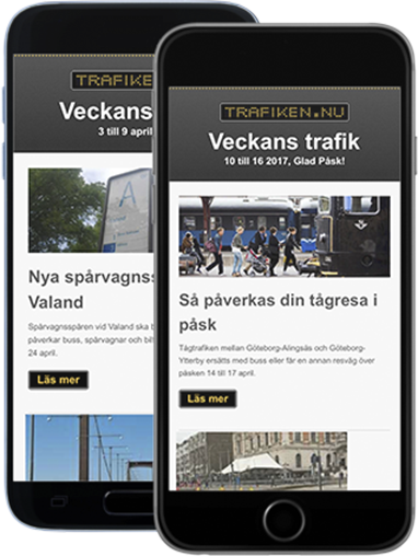 Mobiltelefon med Veckans trafik